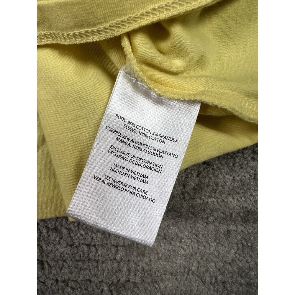 Express Top Womens Large Yellow Short Sleeve Cotton Blend Casual - Picture 11 of 13